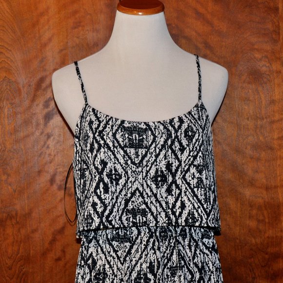 Saint Tropez West Black & White Spaghetti Strap Maxi Dress Size M - Picture 2 of 7